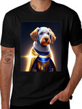 Dog Dressed as R2-D2 on Black T-Shirt product image 1