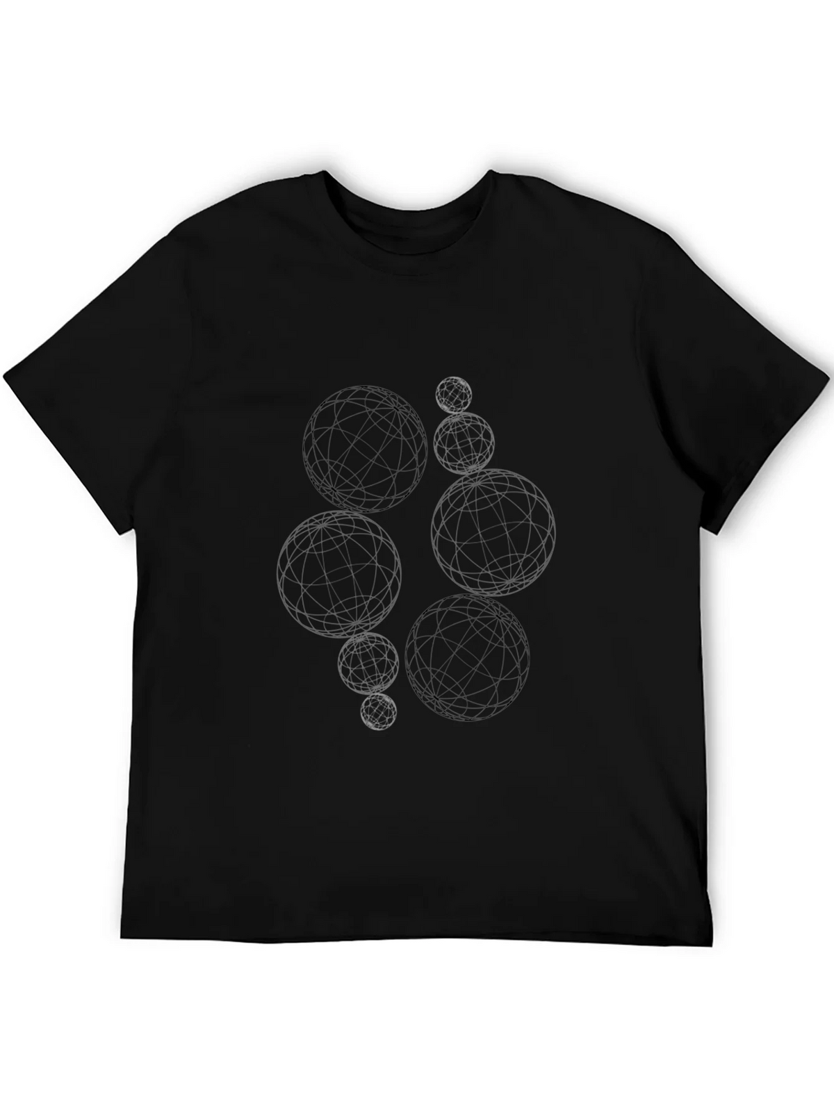 Abstract Sphere Graphic Tee - Modern Black T-Shirt product image 5