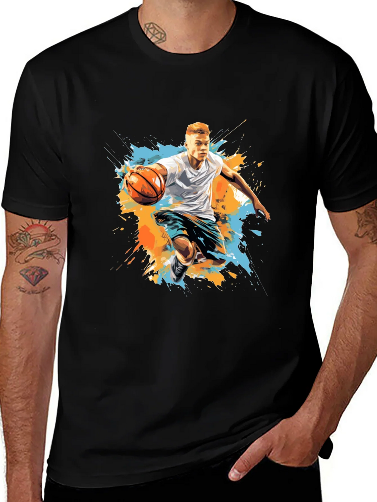 Basketball Player Graphic Tee - Trendy Sportswear product image 1