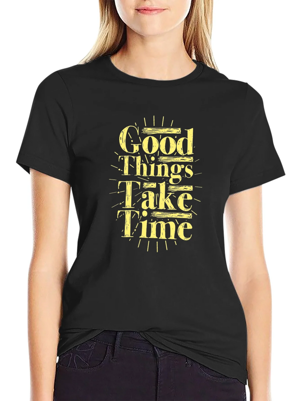 Good Things Take Time Black Graphic Tee product image 2
