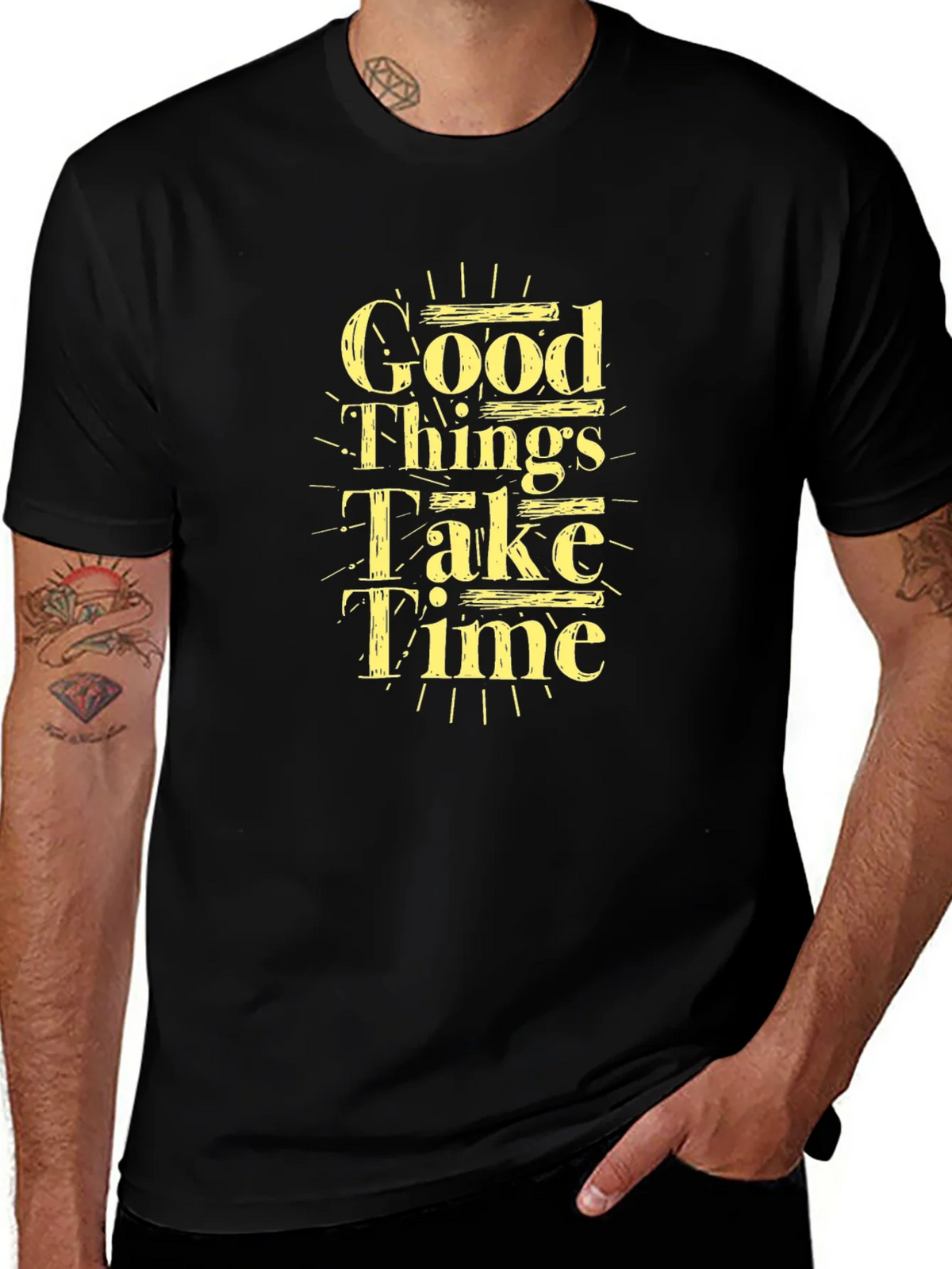 Good Things Take Time Black Graphic Tee product image 1