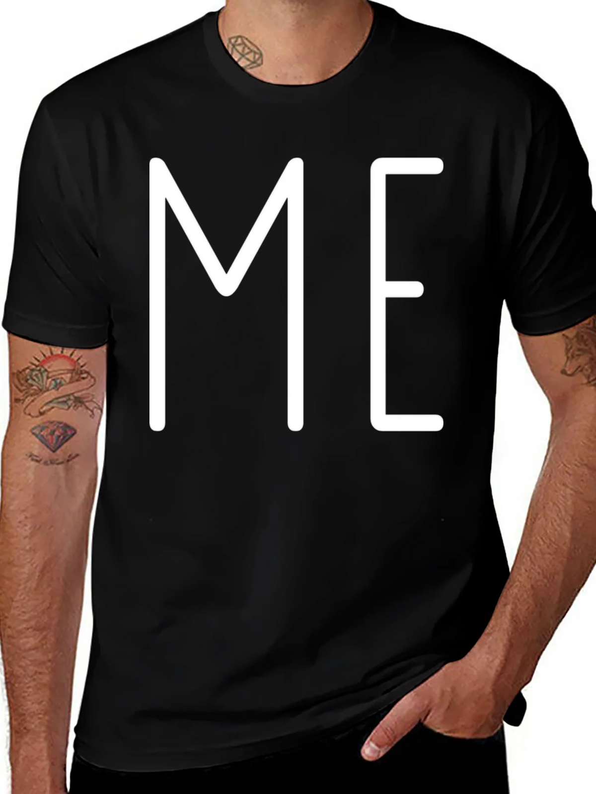 Minimalist ME Graphic Print Black T-Shirt product image 1