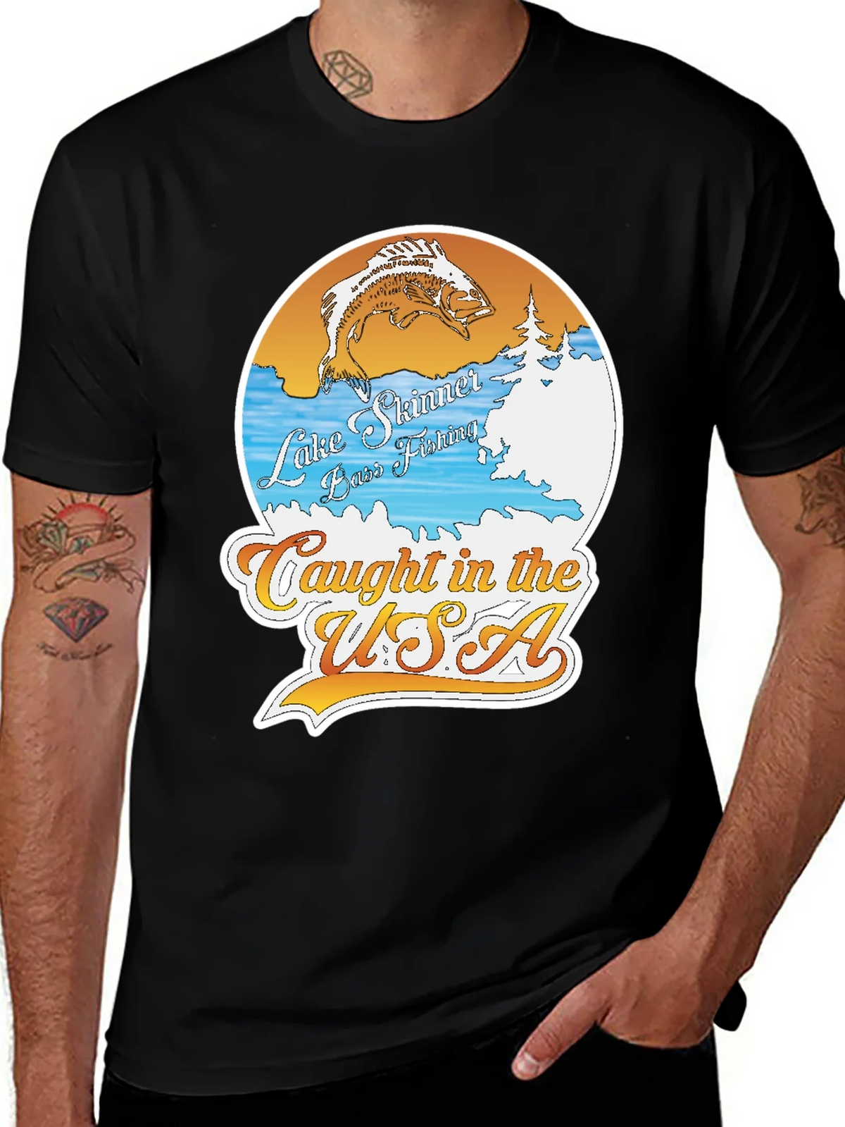 Lake Skinner Bass Fishing T-Shirt product image 1