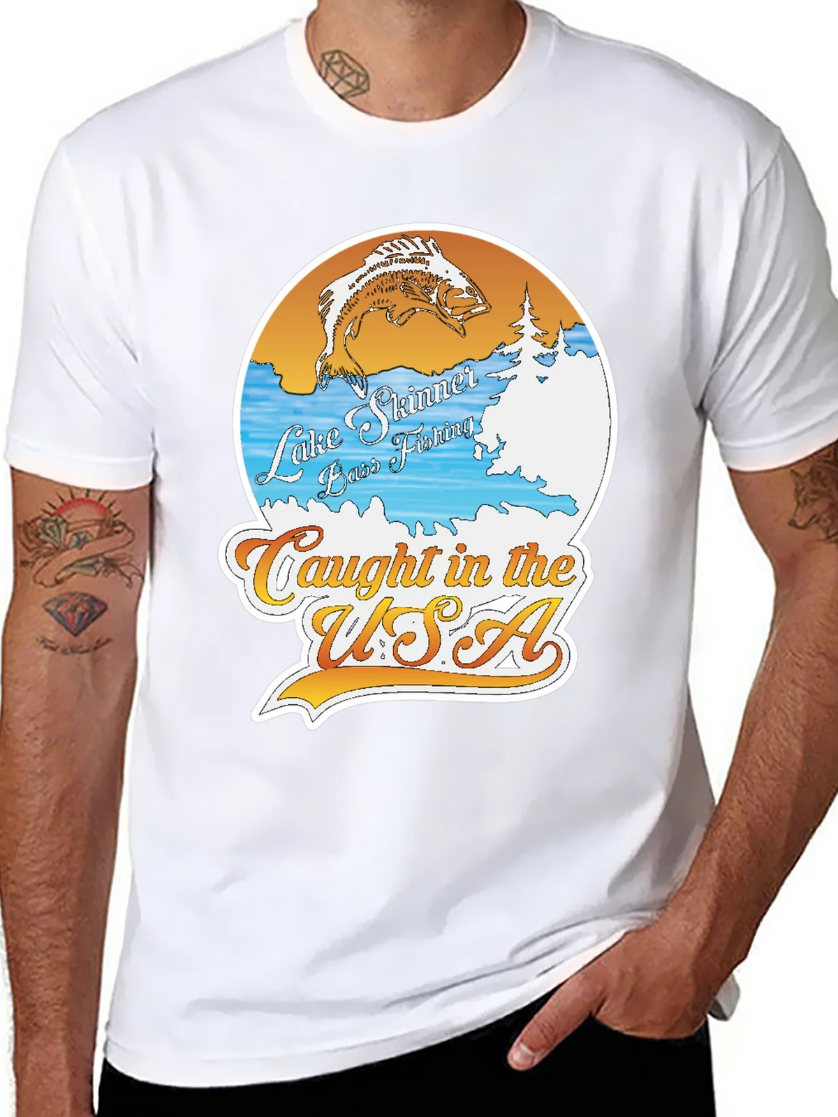 Lake Skinner Bass Fishing T-Shirt product image 7