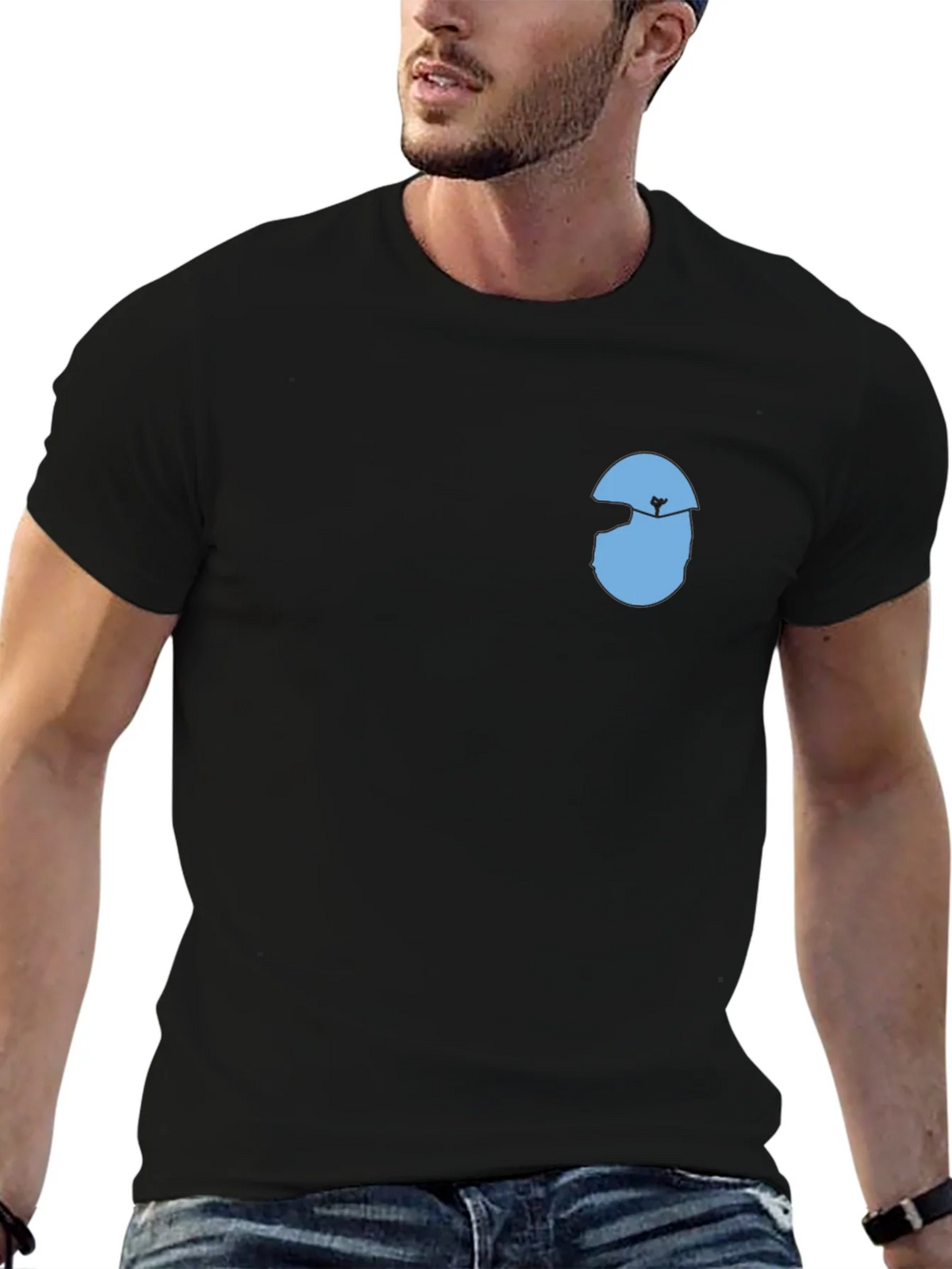 Mens Black T-Shirt with Graphic Design product image 6