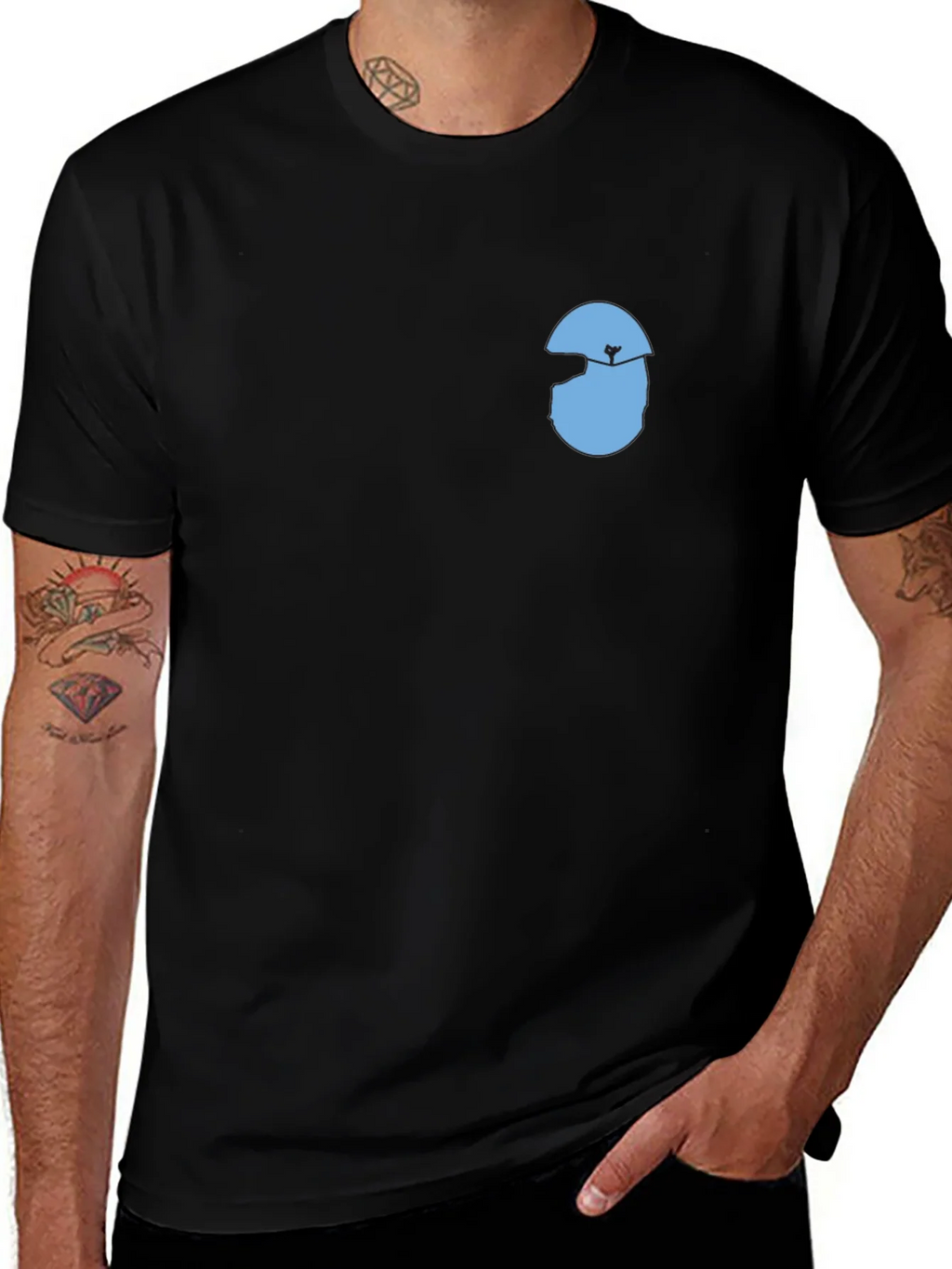 Mens Black T-Shirt with Graphic Design product image 1