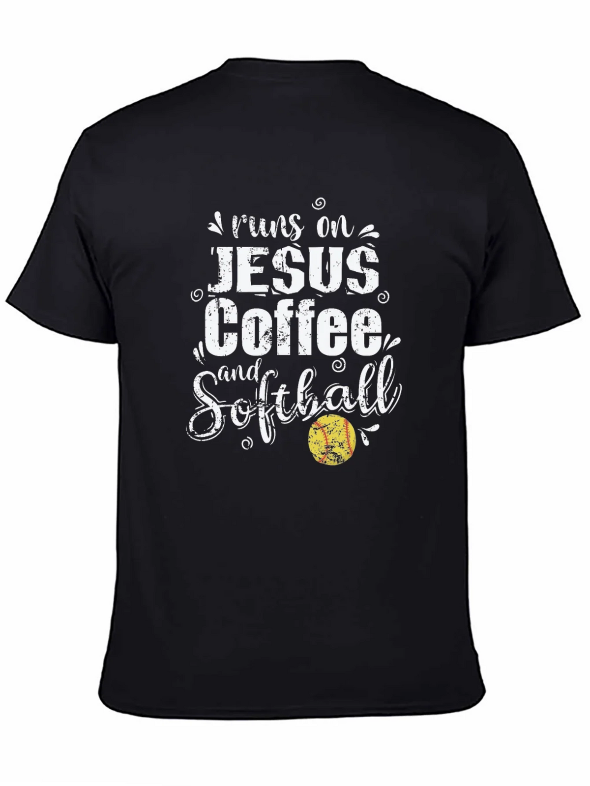 Runs on Jesus Coffee and Softball T-Shirt product image 4