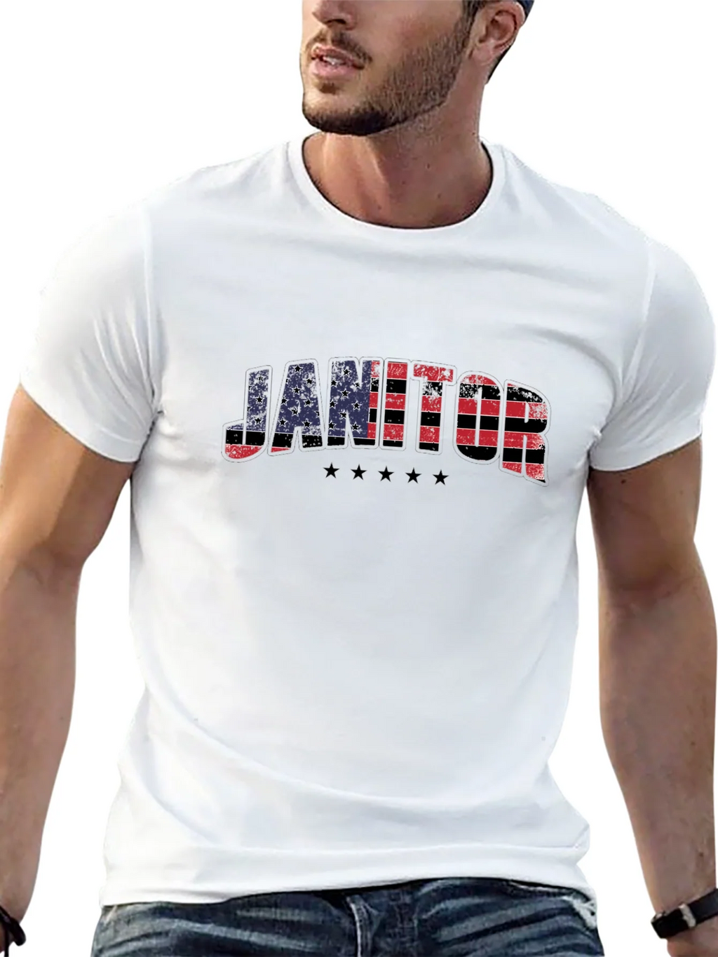 Janitor American Flag Patriotic T-Shirt product image 12