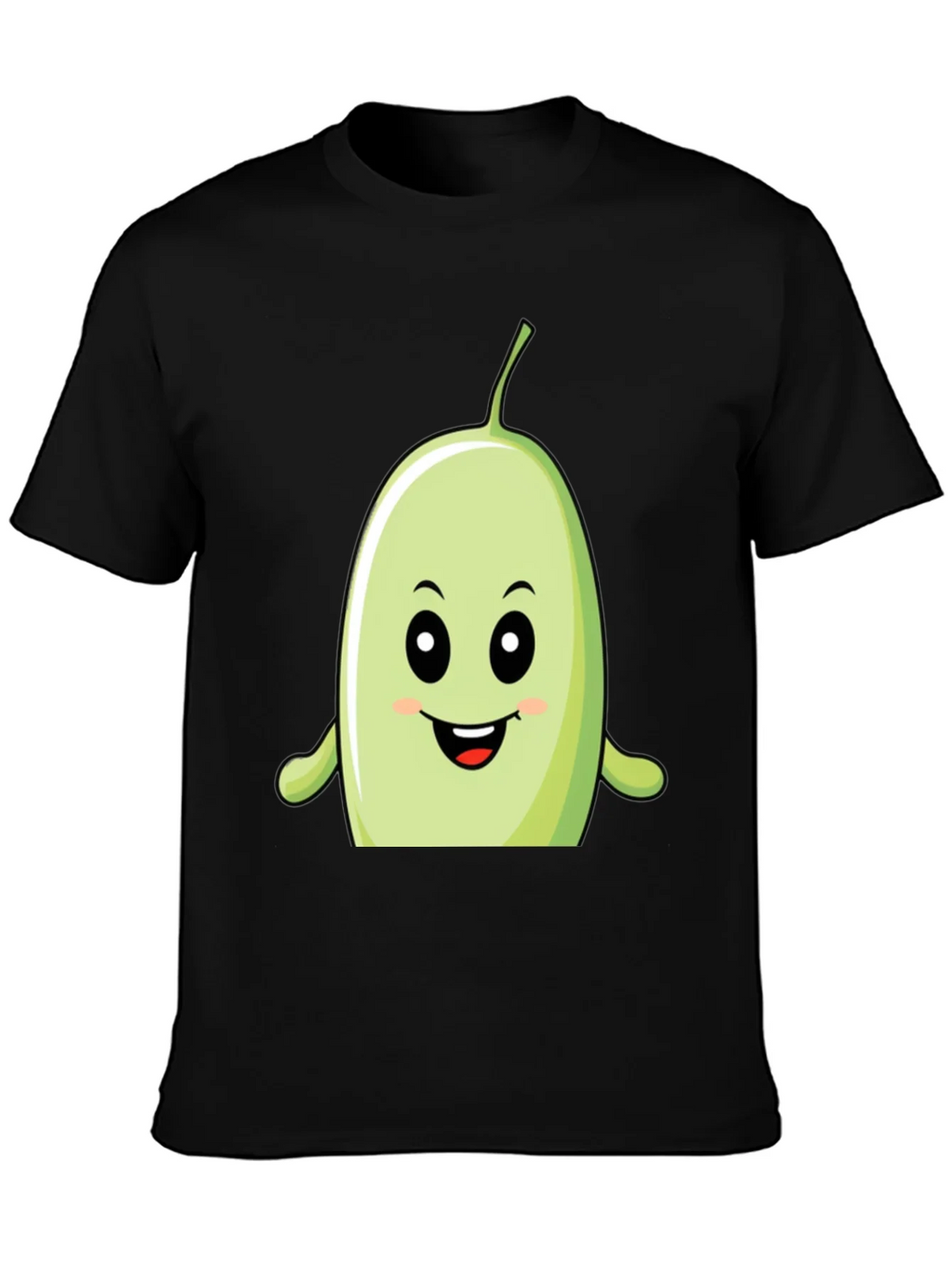 Funny Bean Cartoon Graphic Black T-Shirt product image 3