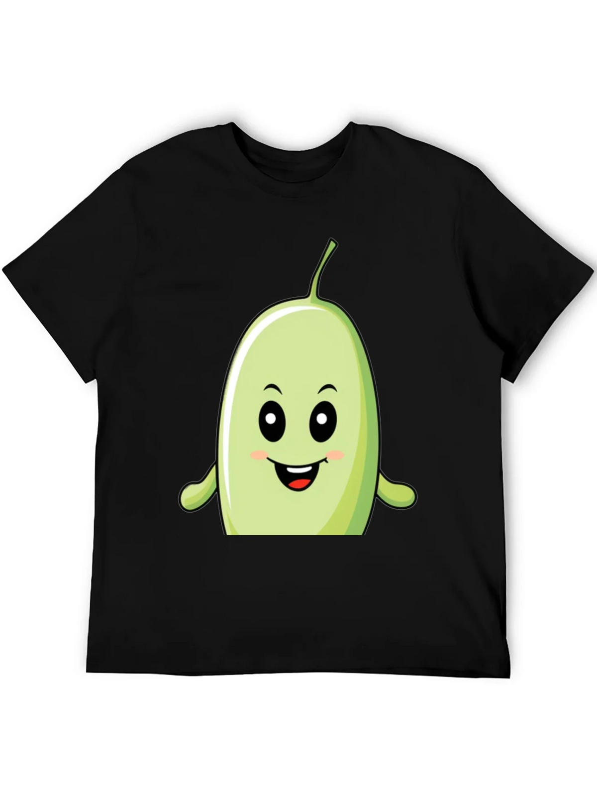 Funny Bean Cartoon Graphic Black T-Shirt product image 5