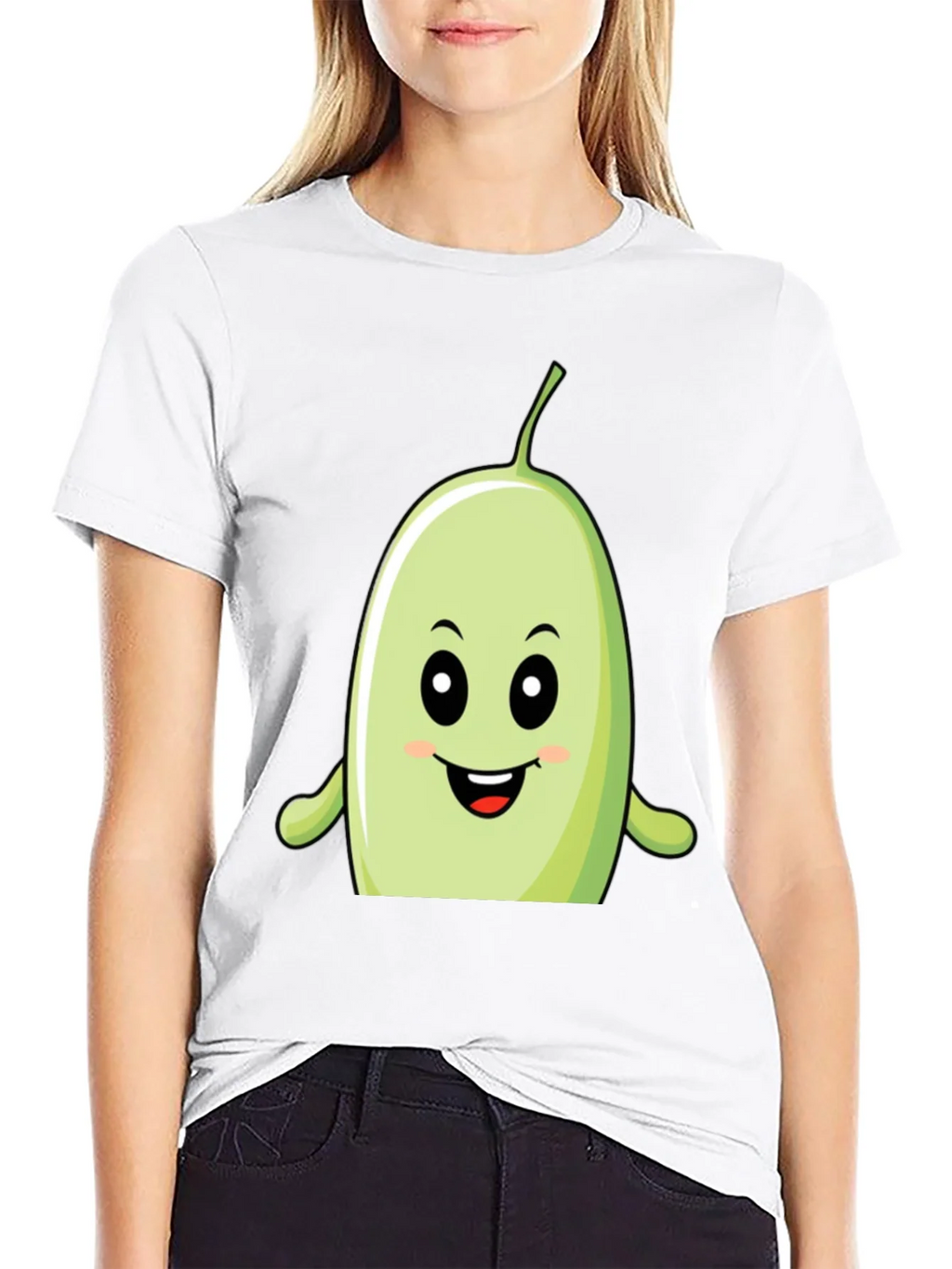Funny Bean Cartoon Graphic Black T-Shirt product image 8