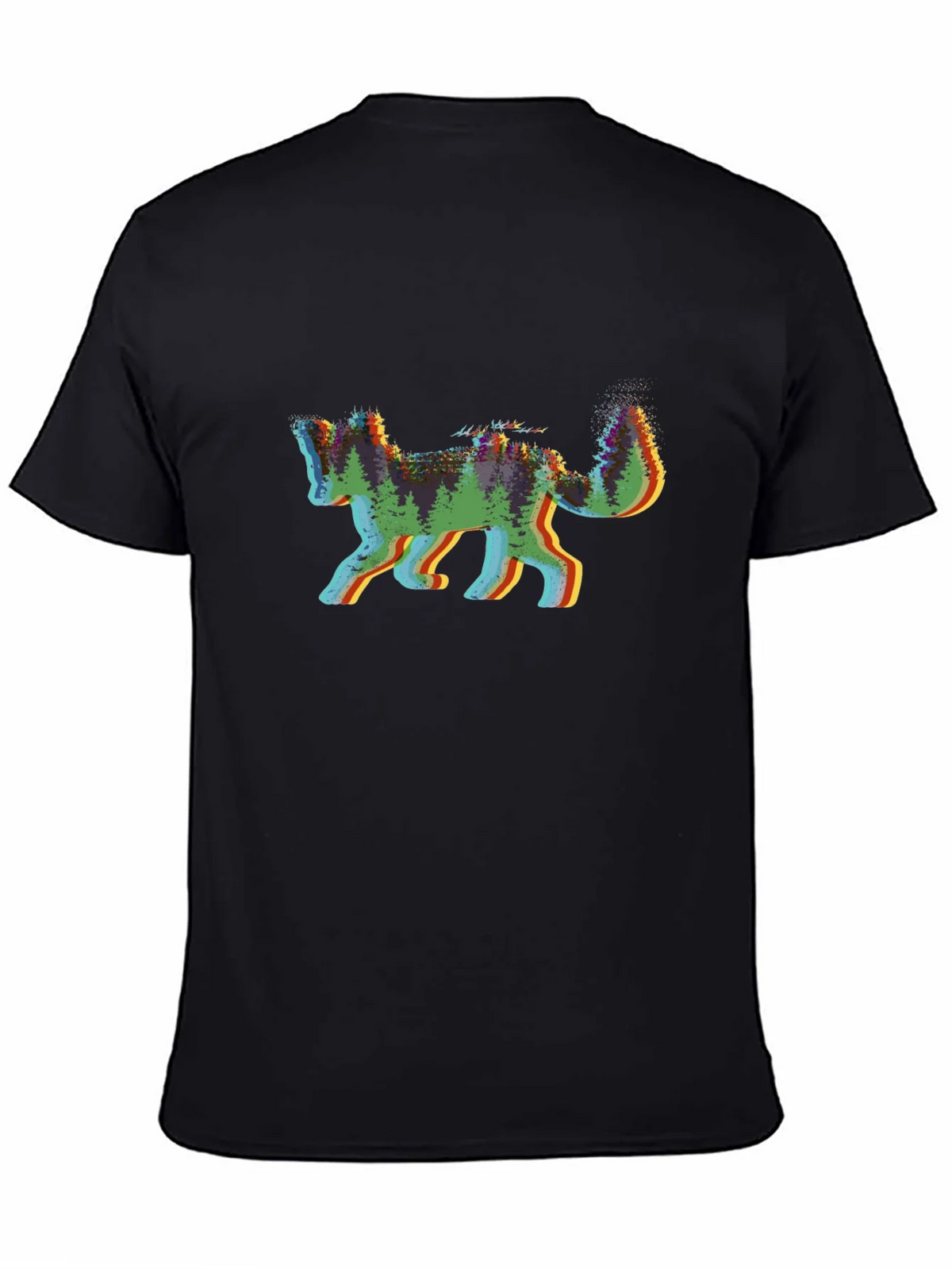 Nature Fox Graphic Tee - Black Cotton Shirt product image 4