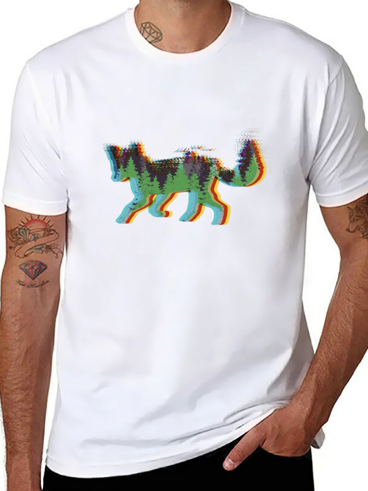 Nature Fox Graphic Tee - Black Cotton Shirt product image 7