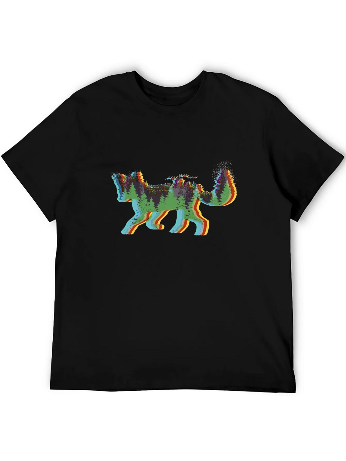 Nature Fox Graphic Tee - Black Cotton Shirt product image 5