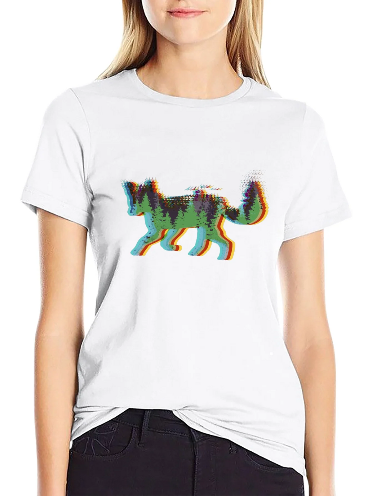 Nature Fox Graphic Tee - Black Cotton Shirt product image 8