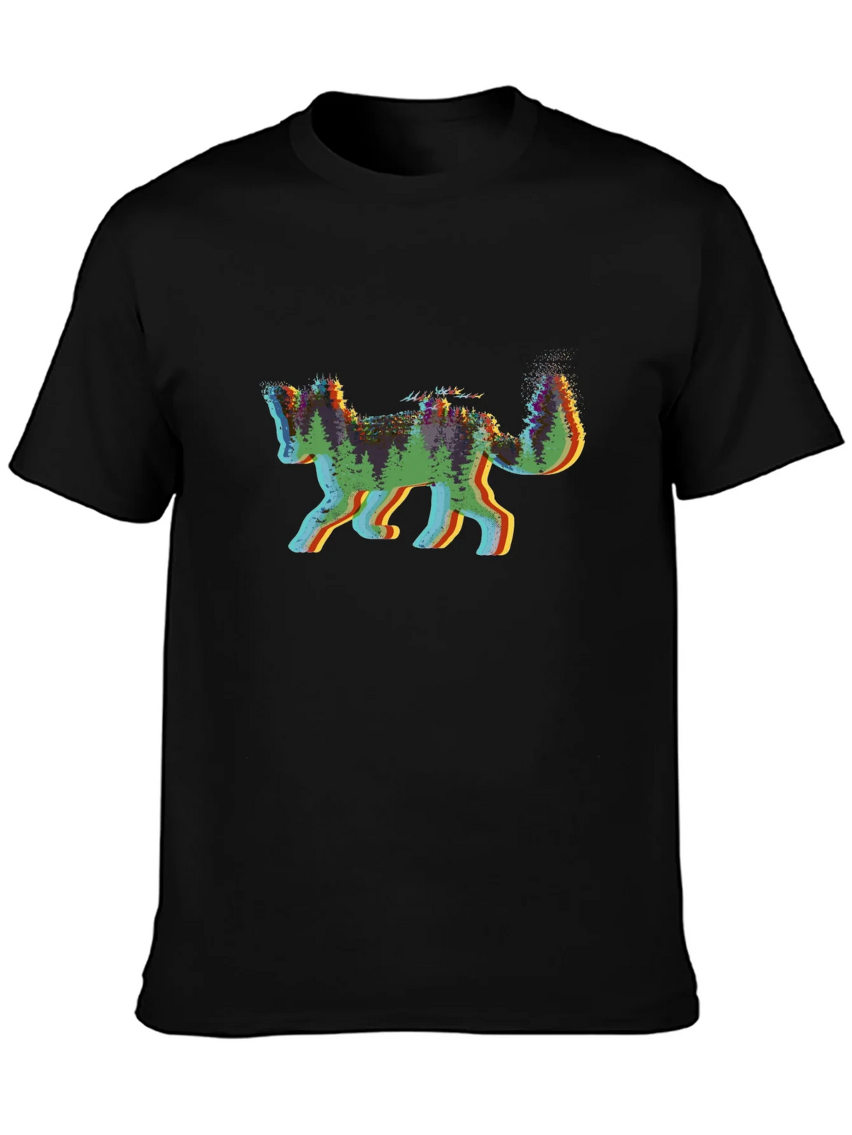 Nature Fox Graphic Tee - Black Cotton Shirt product image 3