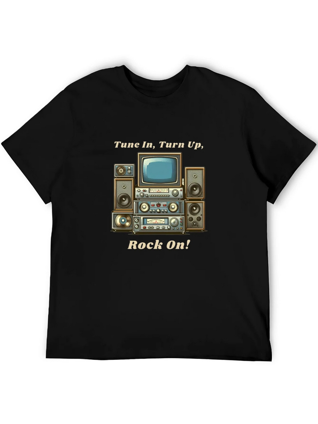Tune In Turn Up Rock On! Graphic T-Shirt product image 4