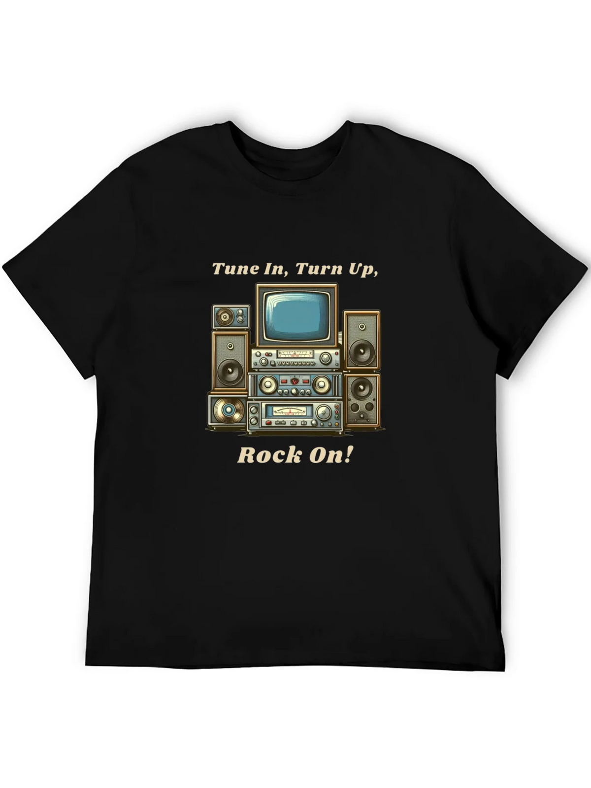 Tune In Turn Up Rock On! Graphic T-Shirt product image 4