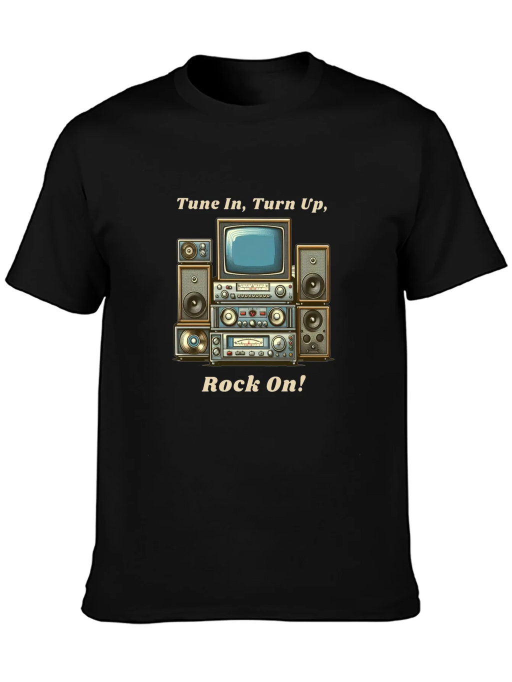 Tune In Turn Up Rock On! Graphic T-Shirt product image 3