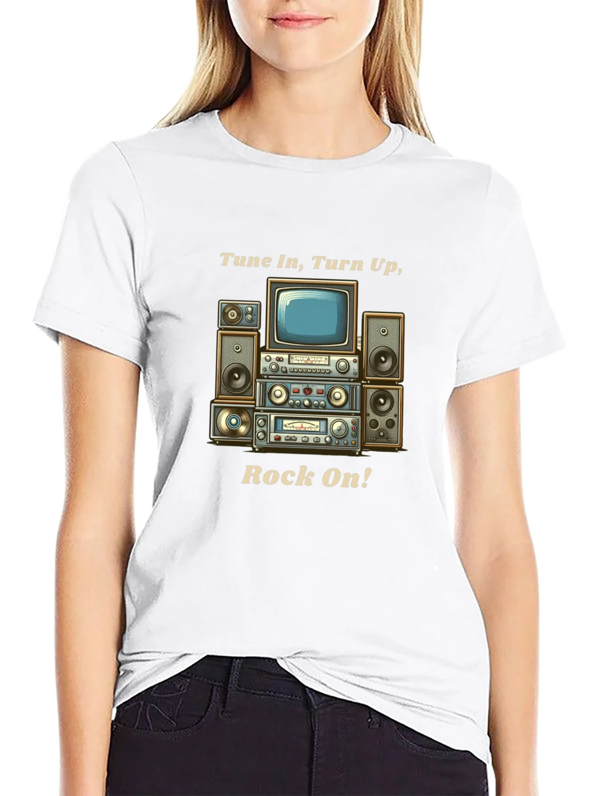 Tune In Turn Up Rock On! Graphic T-Shirt product image 7