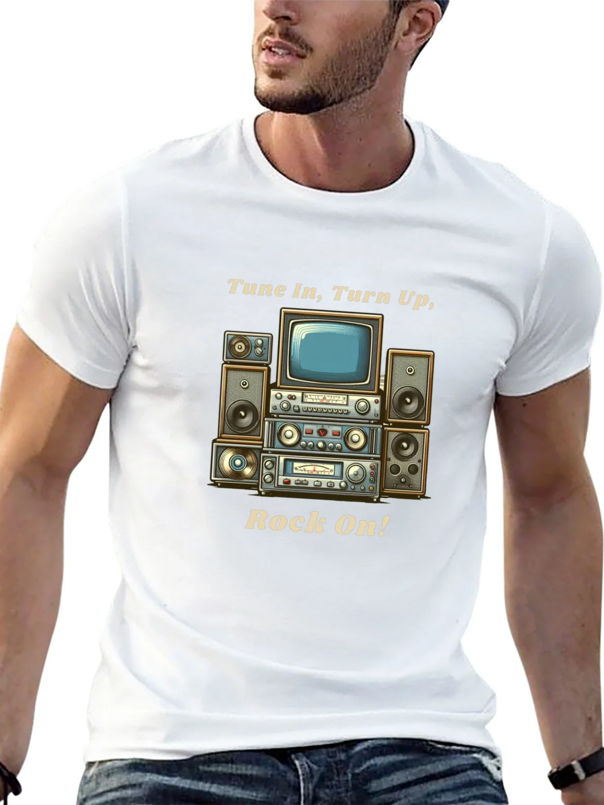 Tune In Turn Up Rock On! Graphic T-Shirt product image 11