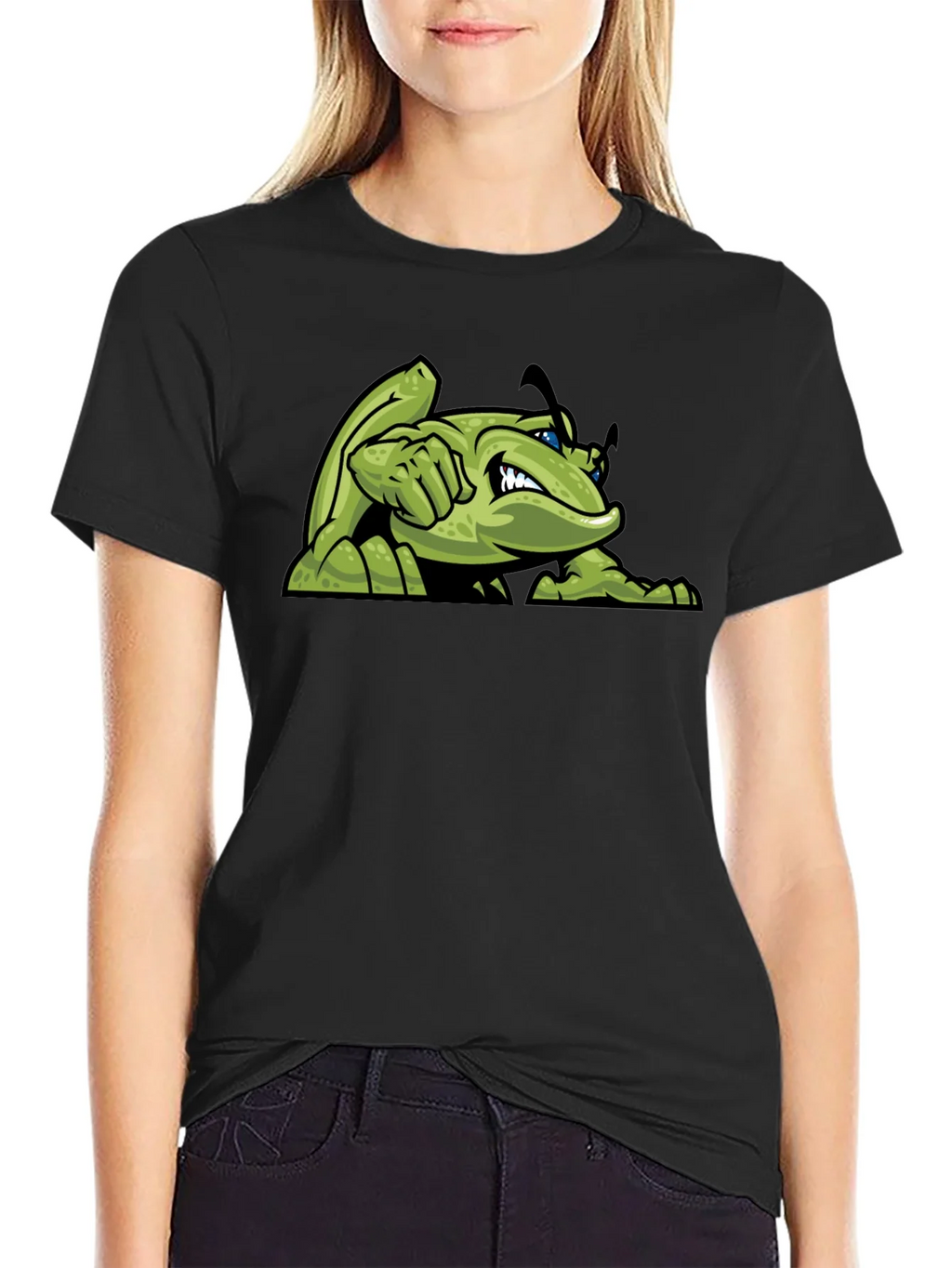 Green Angry Bug Graphic Tee - Mens Black T-Shirt product image 2