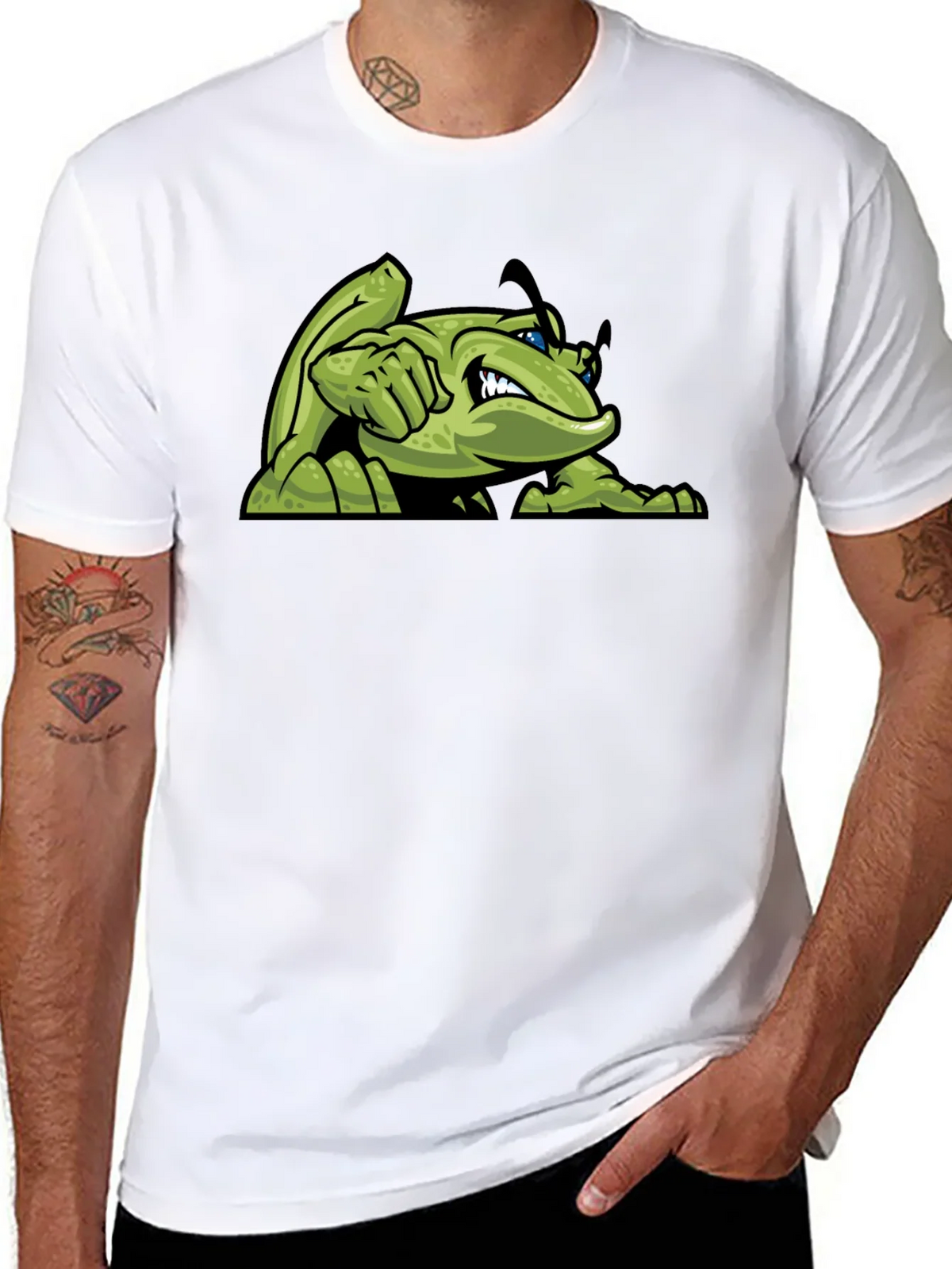 Green Angry Bug Graphic Tee - Mens Black T-Shirt product image 7