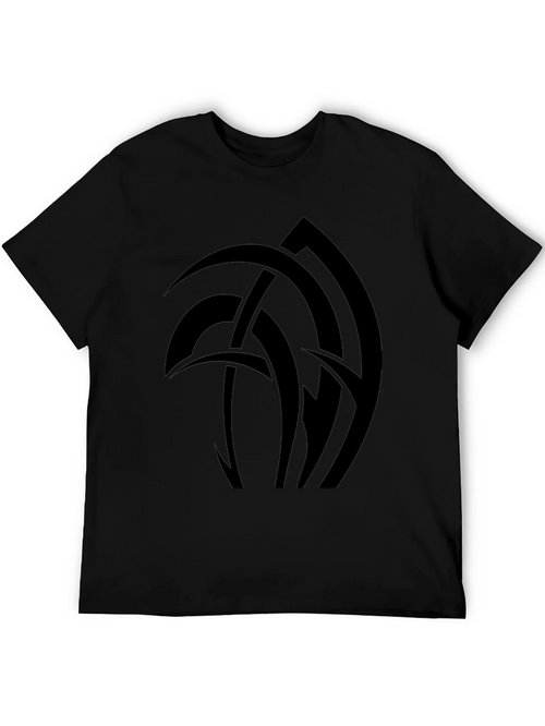 Abstract Graphic Tee - Black Cotton Blend T-Shirt product image 2