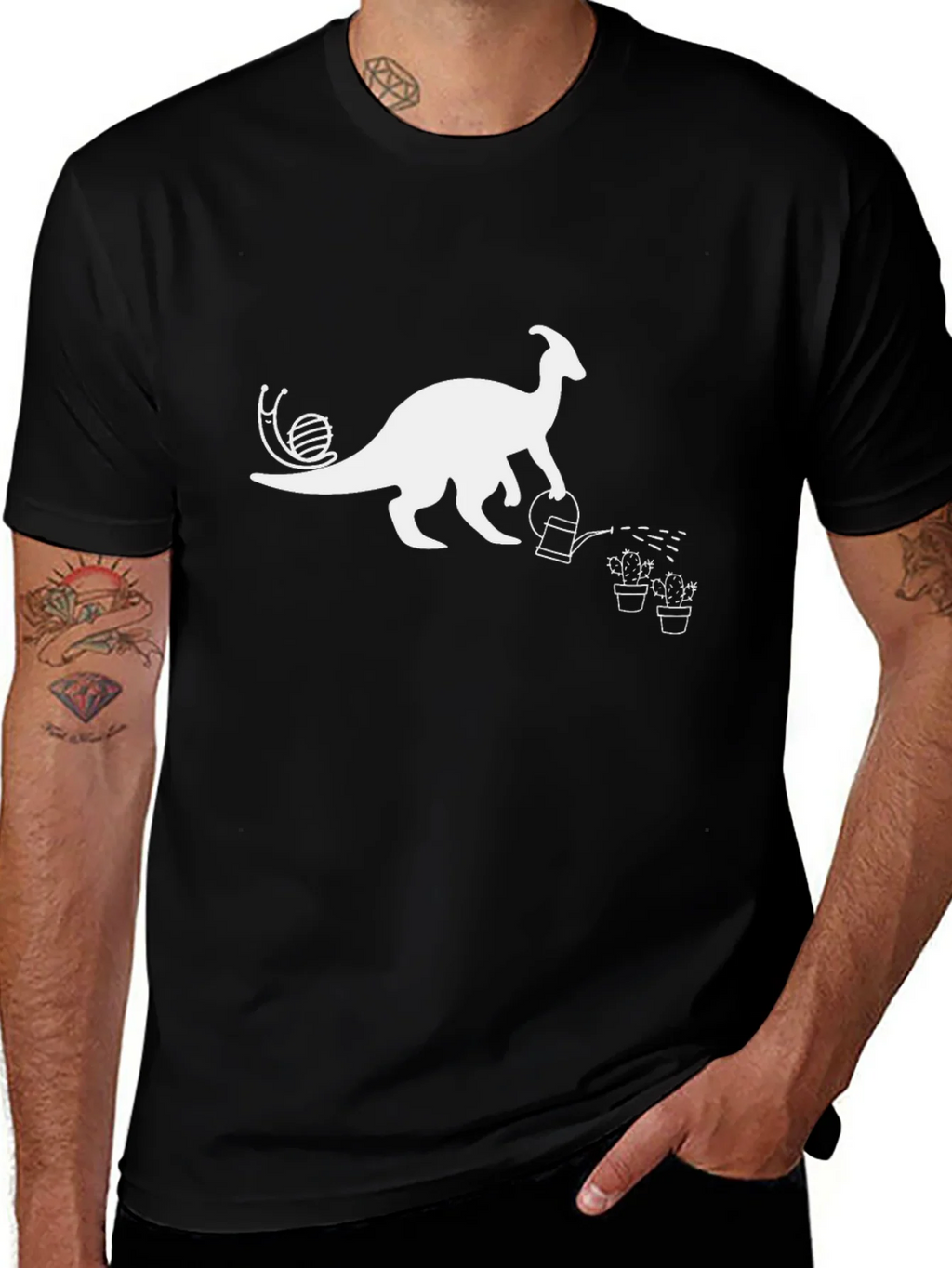 Dino Gardener Black T-Shirt product image 1