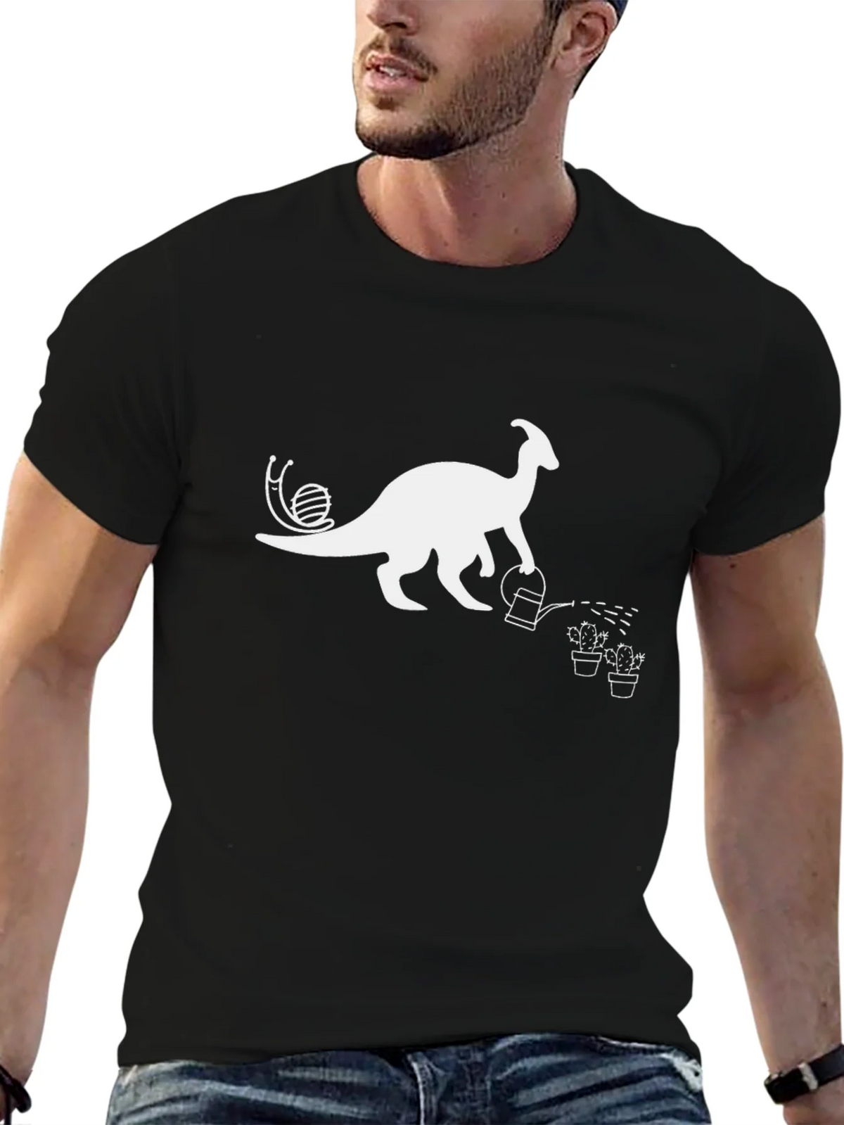 Dino Gardener Black T-Shirt product image 4