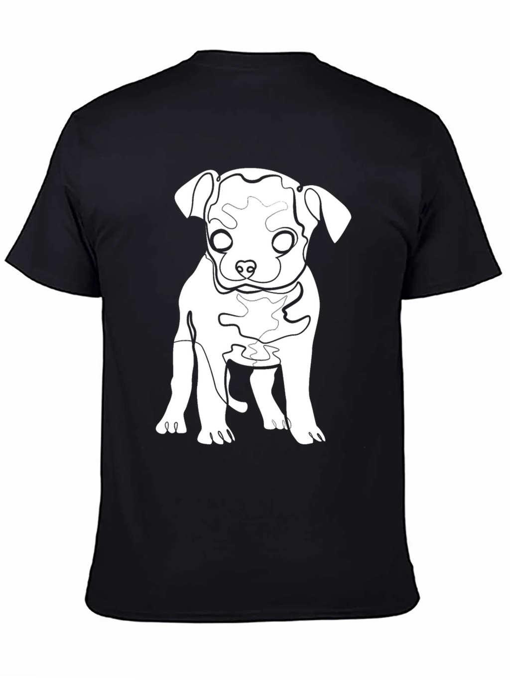 Dog Line Art Graphic Tee - Black Cotton Blend product image 4