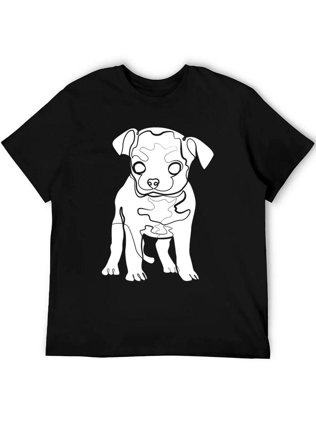Dog Line Art Graphic Tee - Black Cotton Blend product image 5