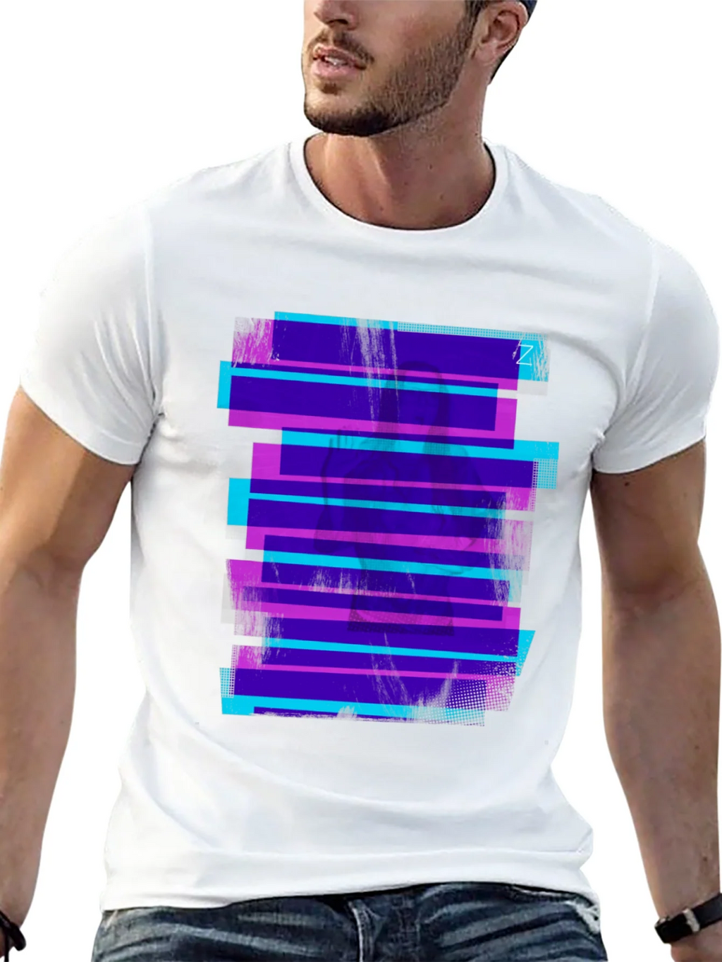 Retro Glitch Tee - Black Graphic Print T-Shirt product image 12