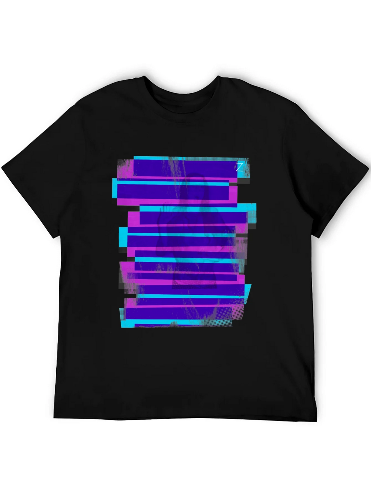 Retro Glitch Tee - Black Graphic Print T-Shirt product image 5