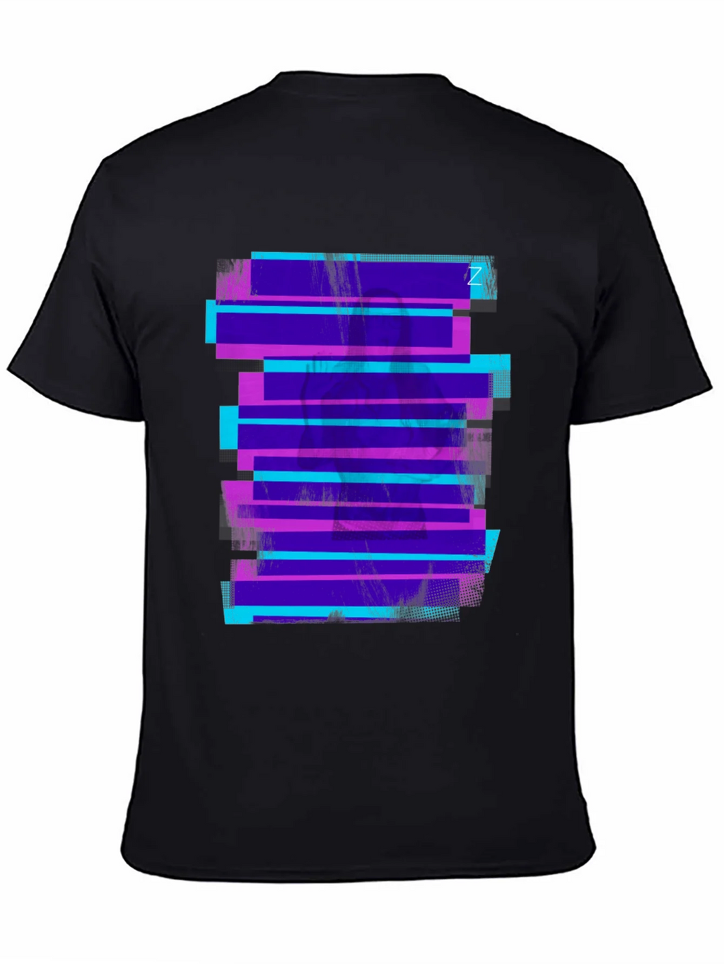 Retro Glitch Tee - Black Graphic Print T-Shirt product image 4