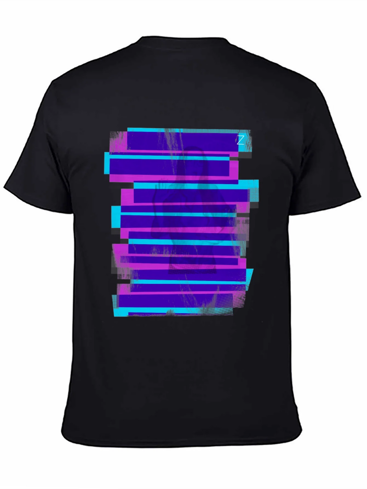 Retro Glitch Tee - Black Graphic Print T-Shirt product image 4