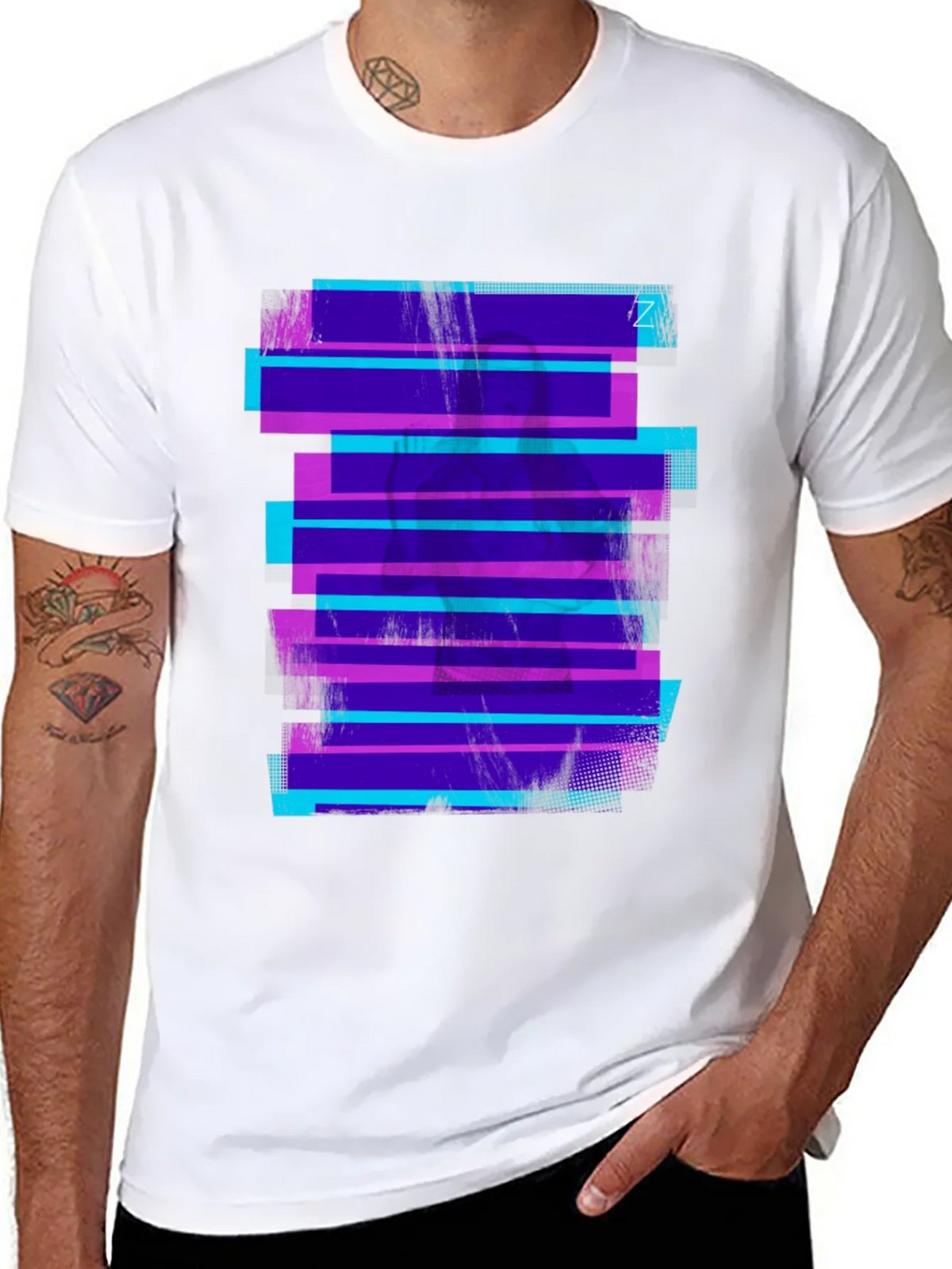 Retro Glitch Tee - Black Graphic Print T-Shirt product image 7