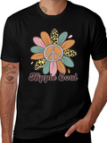 Hippie Soul Graphic Tee - Retro Flower Power Shirt product image 1