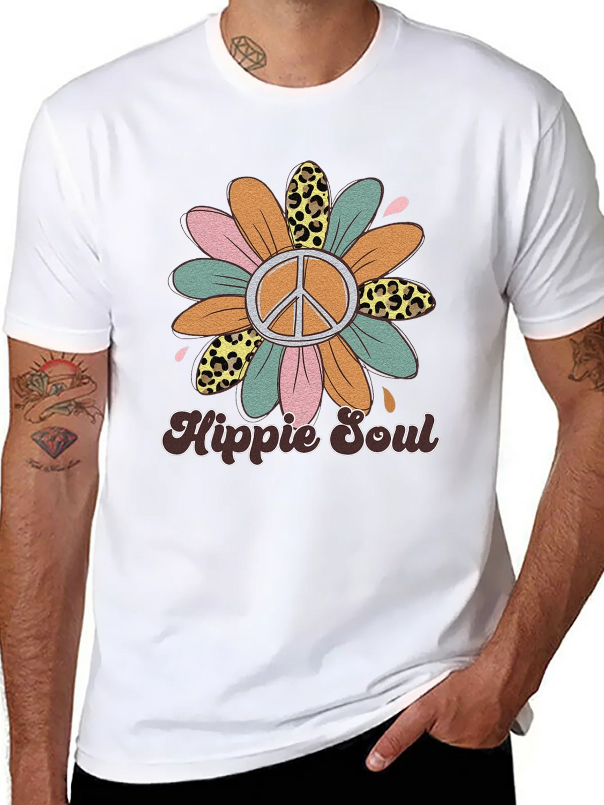 Hippie Soul Graphic Tee - Retro Flower Power Shirt product image 7