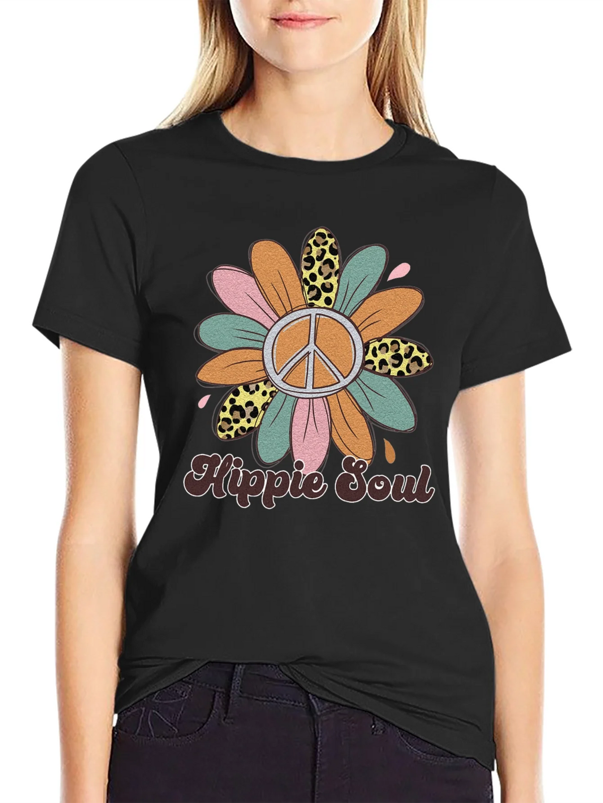 Hippie Soul Graphic Tee - Retro Flower Power Shirt product image 2