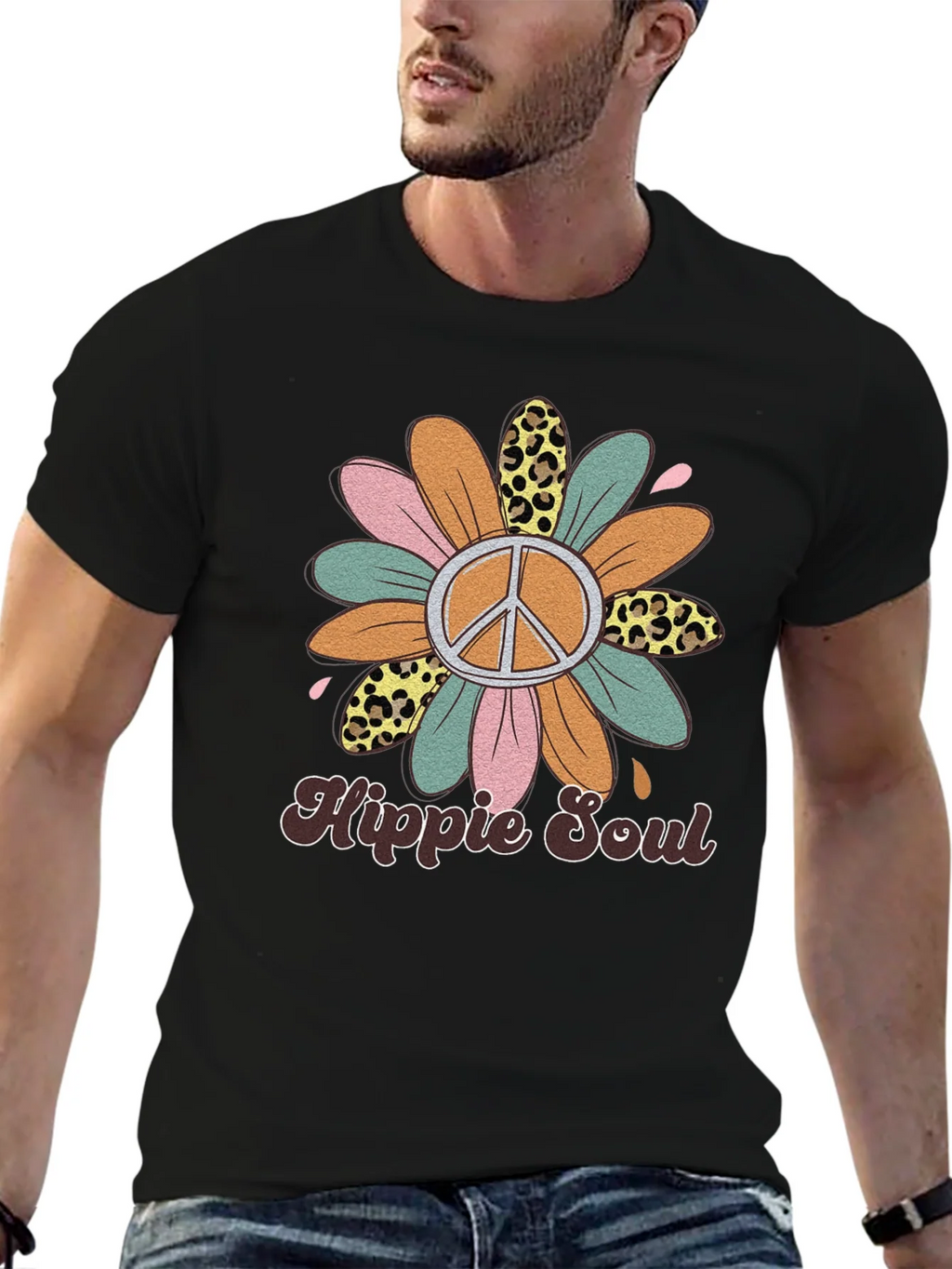 Hippie Soul Graphic Tee - Retro Flower Power Shirt product image 6
