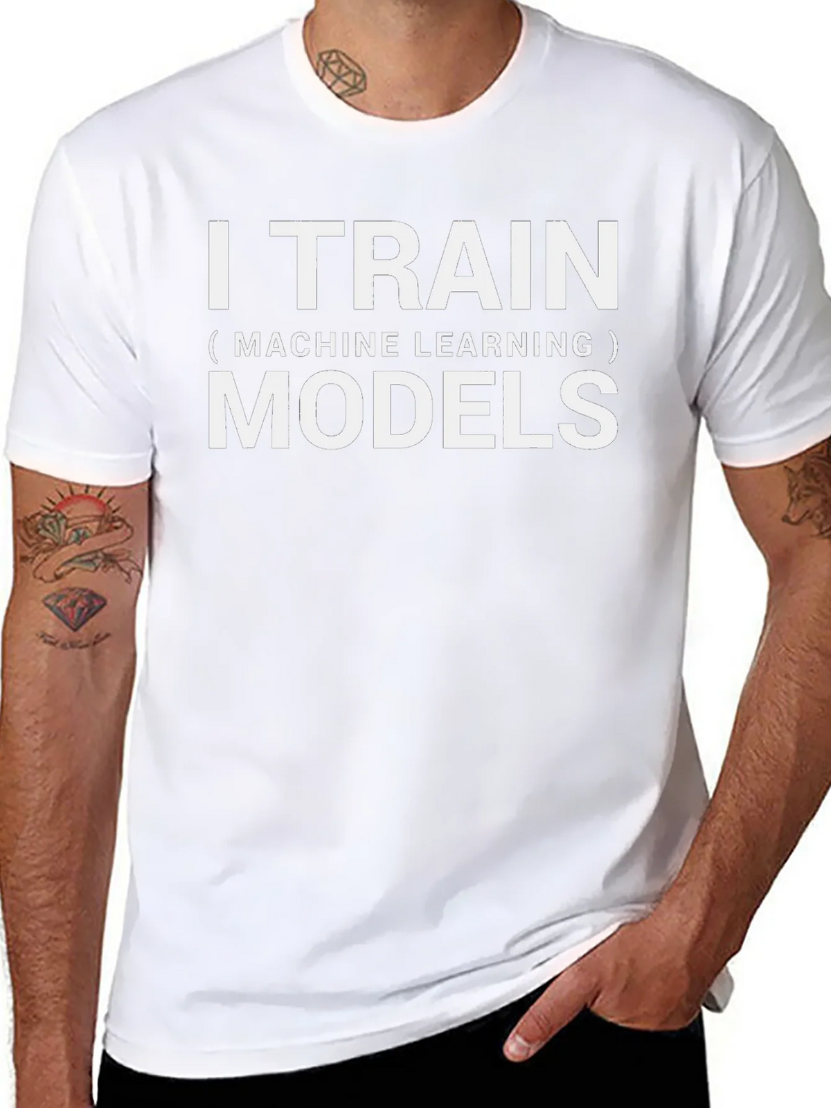 I Train Machine Learning Models Black T-Shirt product image 7