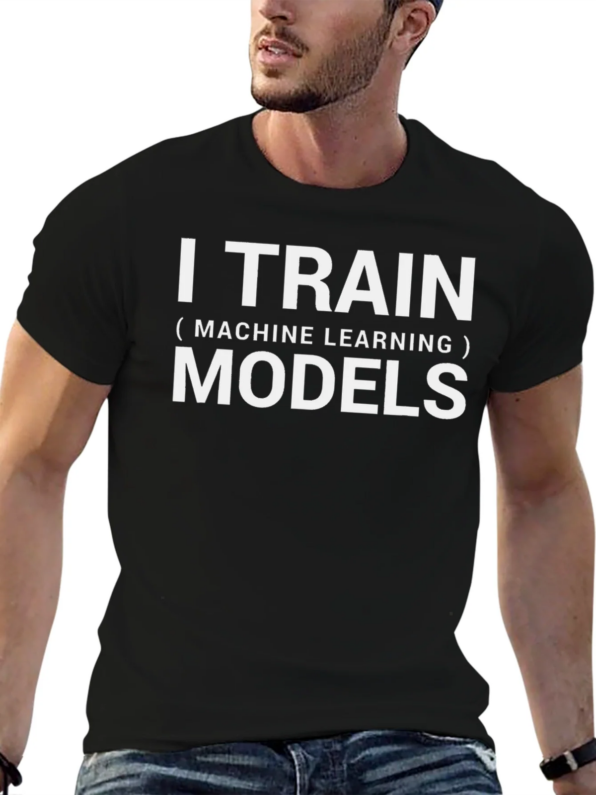 I Train Machine Learning Models Black T-Shirt product image 6