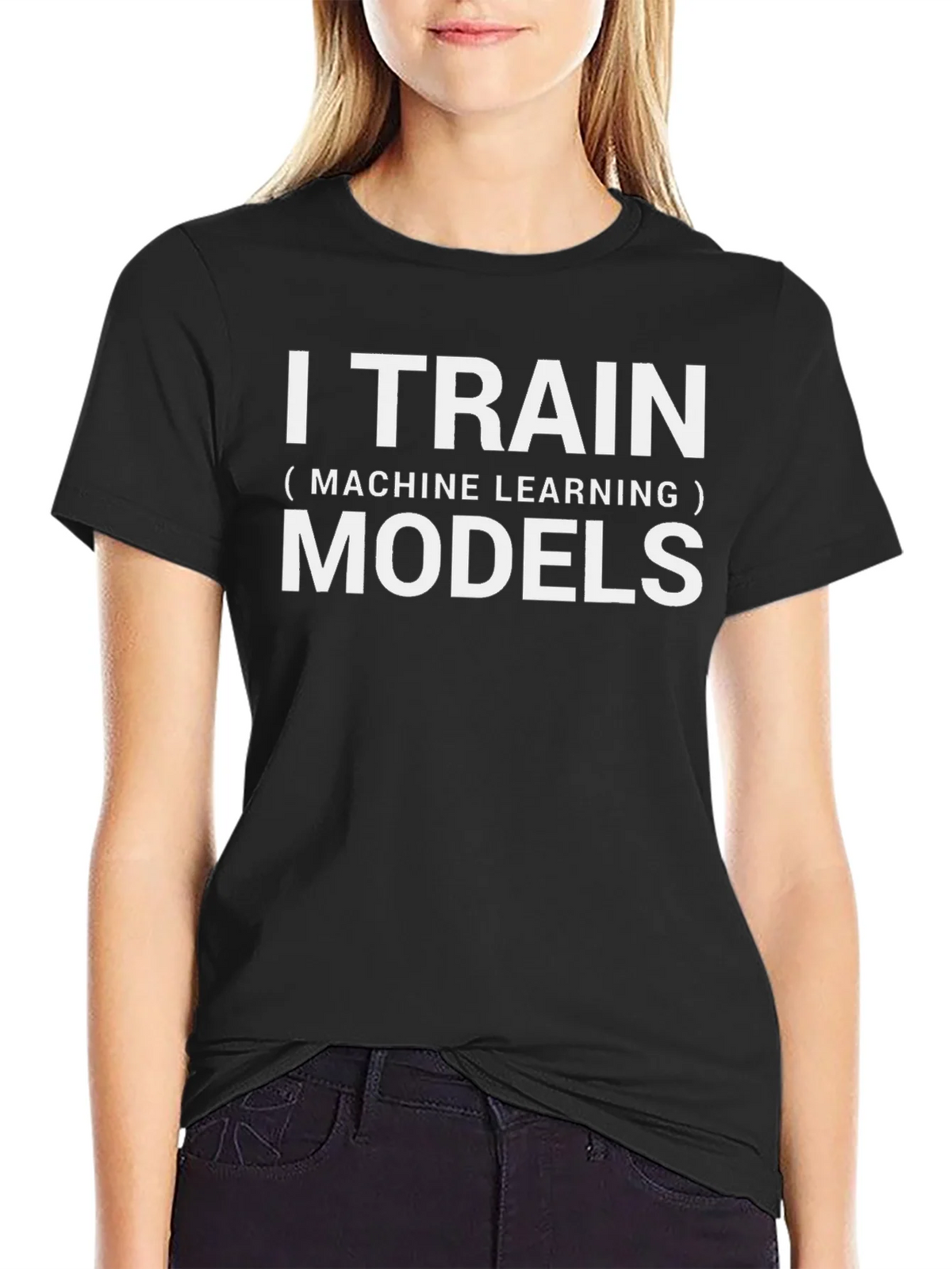 I Train Machine Learning Models Black T-Shirt product image 2