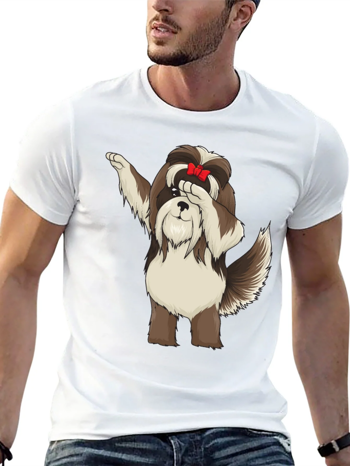 Dabbing Dog Graphic Tee - Trendy Black T-Shirt product image 12