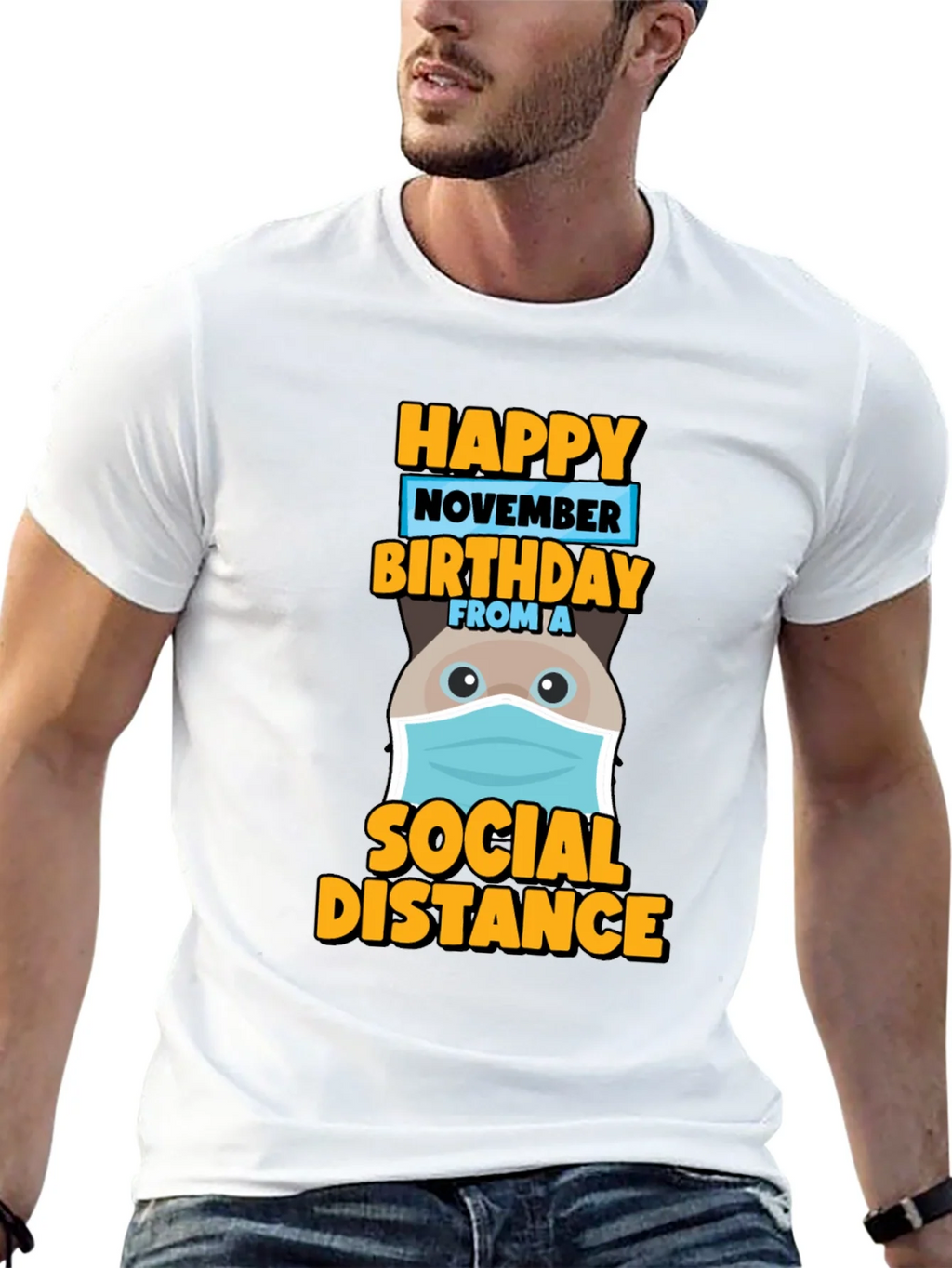Happy November Birthday Social Distance T-Shirt product image 12