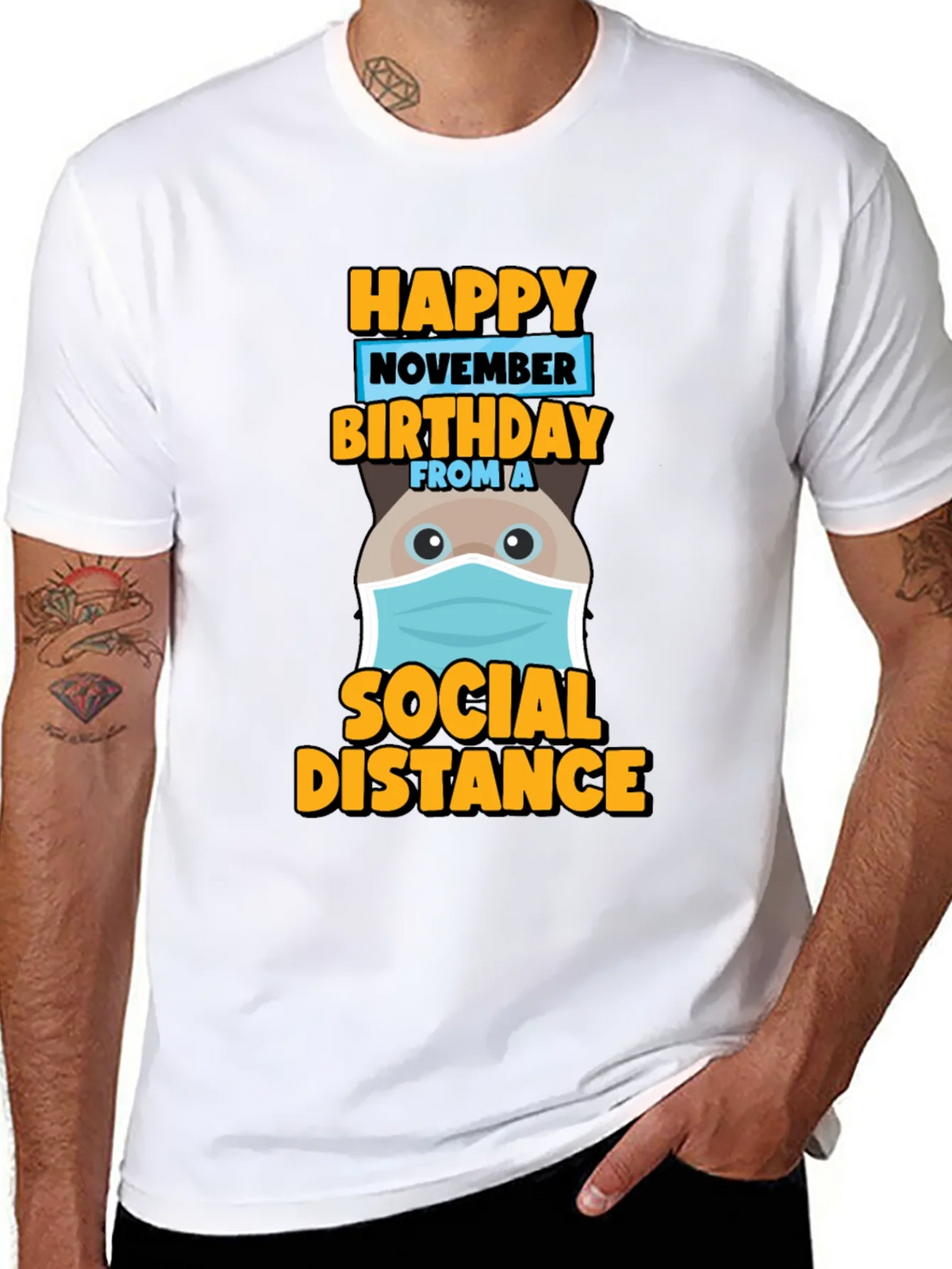 Happy November Birthday Social Distance T-Shirt product image 7