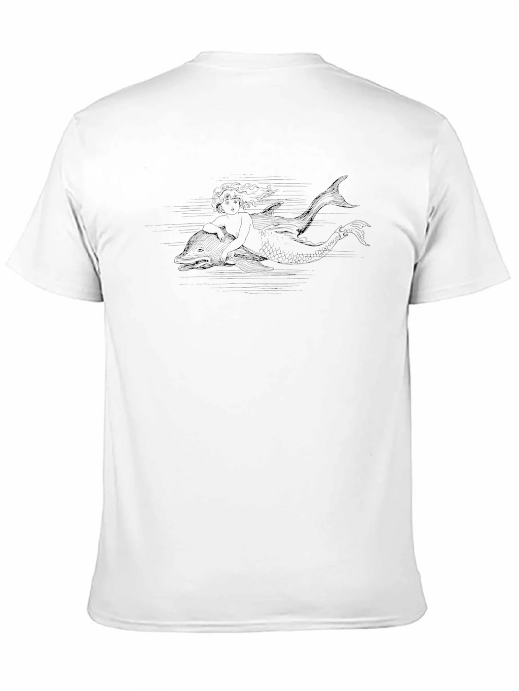 Black T-Shirt with Mermaid & Dolphin Design product image 10