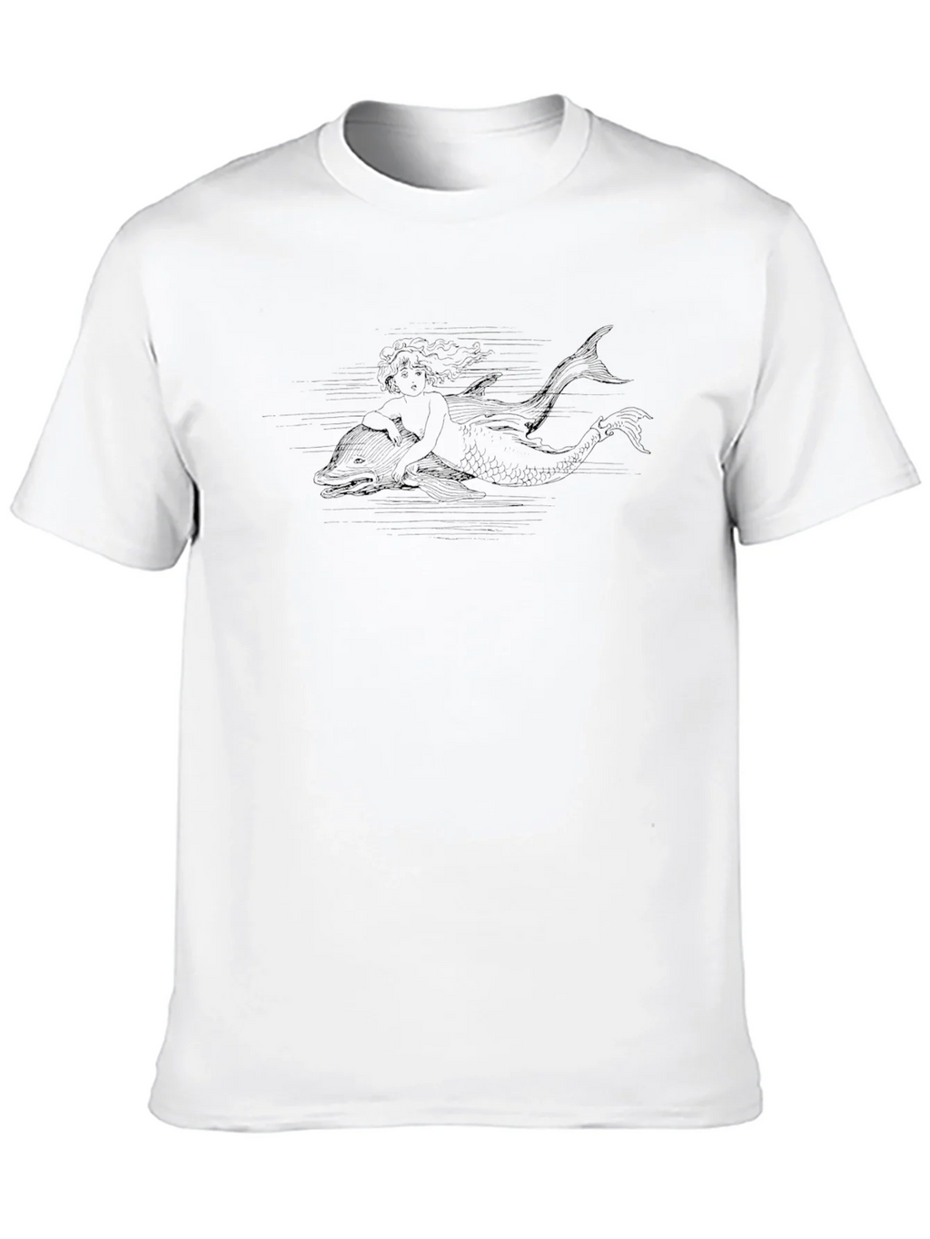 Black T-Shirt with Mermaid & Dolphin Design product image 9