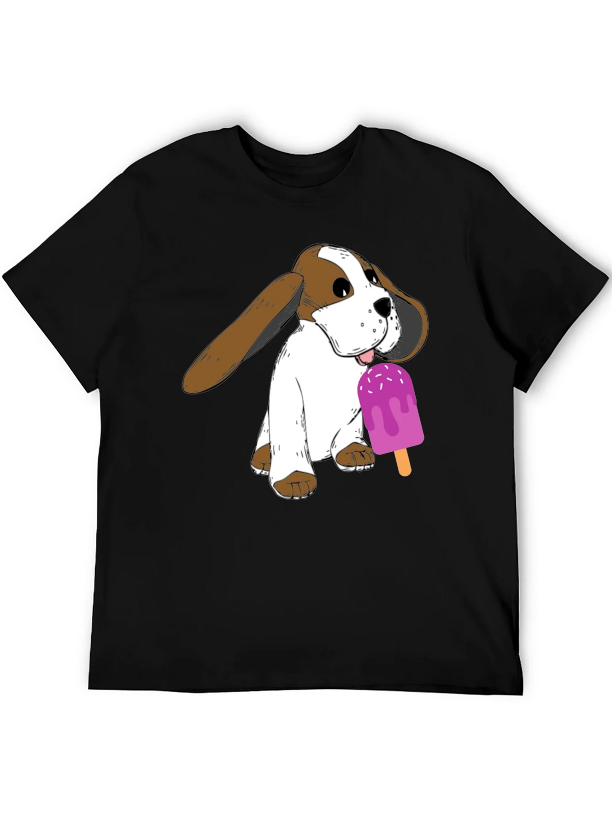 Dog with Popsicle Graphic T-Shirt - Black product image 5